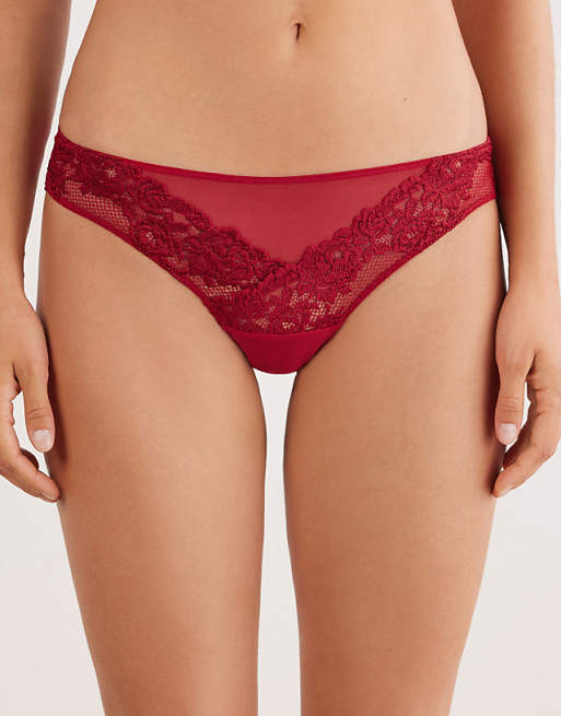 Intimissimi Pretty flowers brazilian briefs in sealing wax red