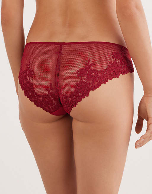 Intimissimi Pretty Flowers Briefs In Sealing Wax Red