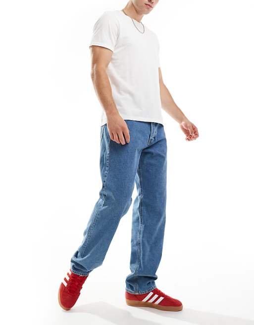 Jack & Jones Chris Straight Jean In Mid Blue Wash