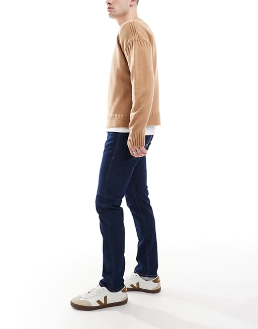 Jack & Jones Glenn Slim Fit Jeans In Dark Blue Wash