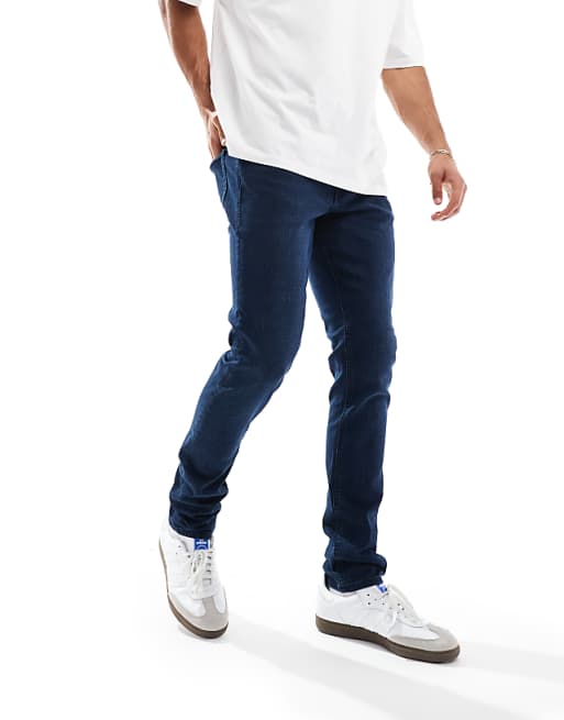 Jack & Jones Liam Skinny Jean In Dark Blue Wash