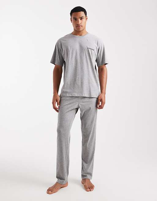 Jack & Jones lounge set in grey marl with black pant