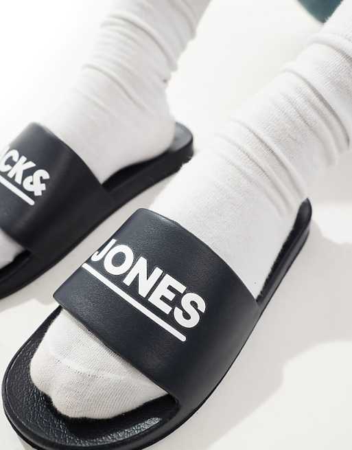 Jack & Jones Pool Sliders In Black