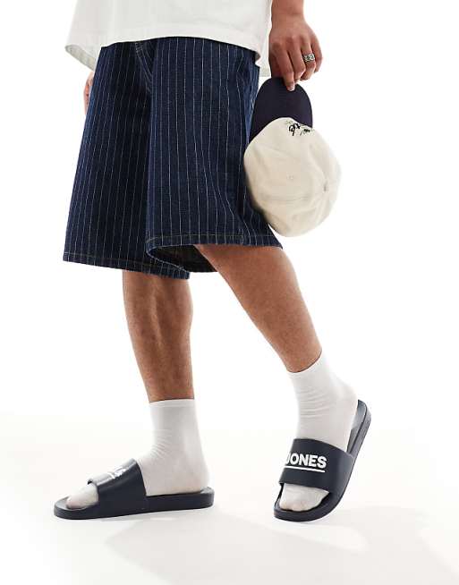 Jack & Jones Pool Sliders In Navy