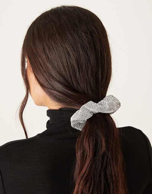 JJXX metallic scrunchie in silver