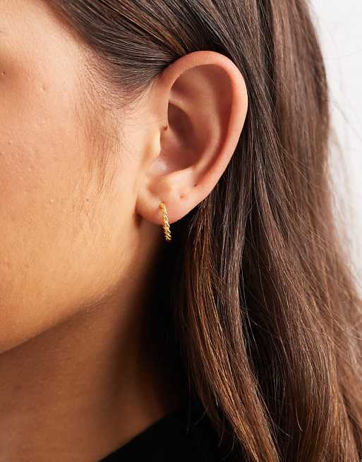 Kingsley 12mm Ryan gold plated twist hoop earrings
