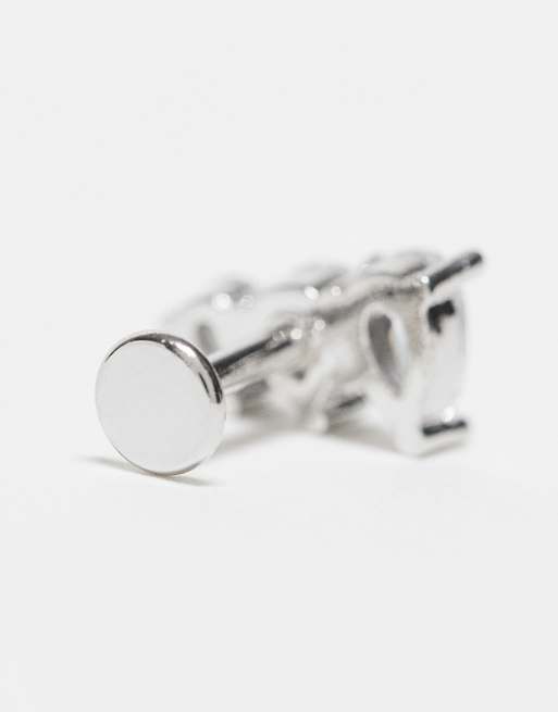 Kingsley Ryan 6mm Triple Crystal Teardrop Labret Ear Piercing In Stainless Steel