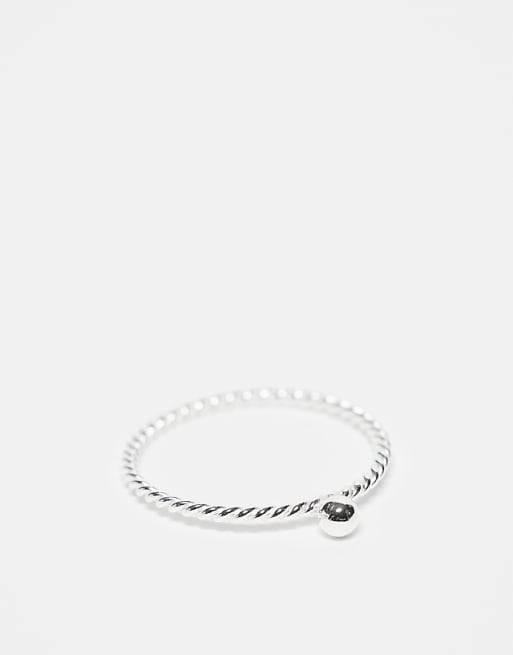 Kingsley Ryan ball ring on twisted band in sterling silver