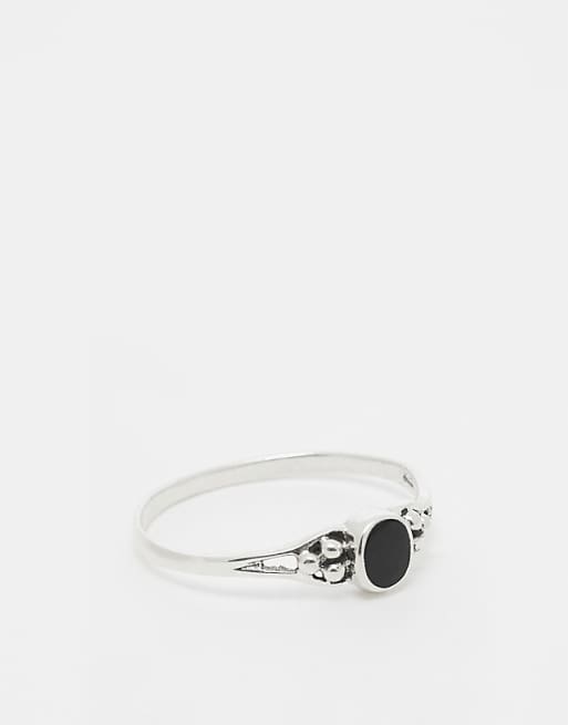 Kingsley Ryan black onyx oval ring in sterling silver