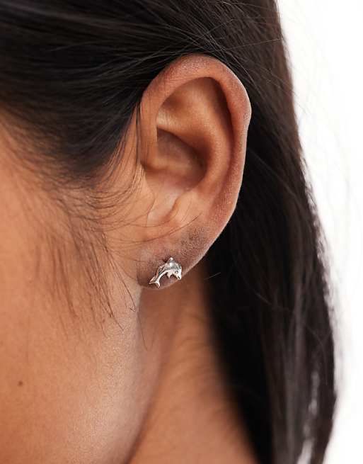 Kingsley Ryan dolphin stud earrings in sterling silver