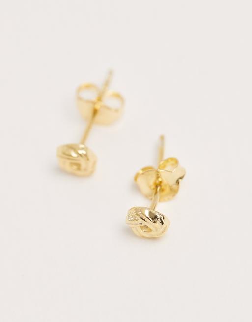 Kingsley Ryan Gold Plated Hammered Stud Earrings