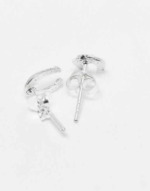 Kingsley Ryan Horseshoe Stud Earrings In Sterling Silver