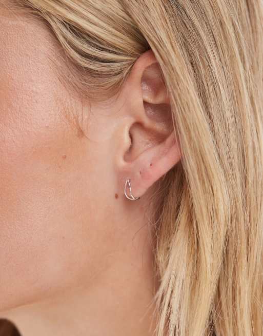 Kingsley Ryan Illusion Stud Earrings In Sterling Silver