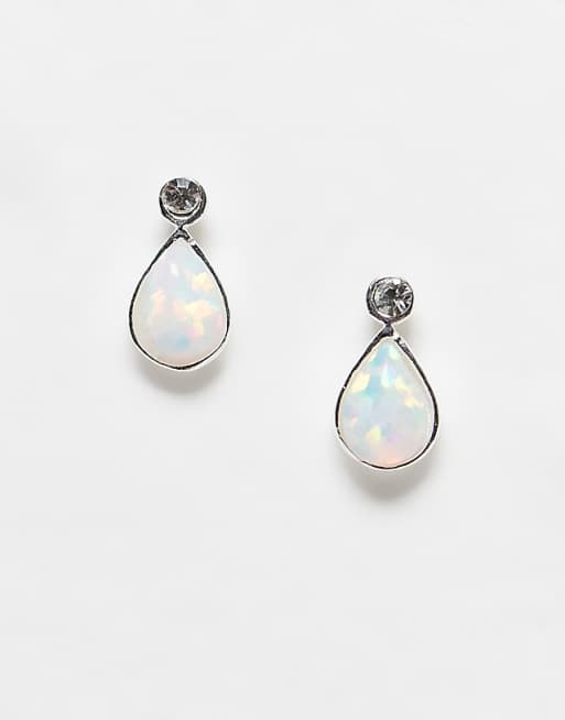 Kingsley Ryan opal teardrop stud earrings in sterling silver