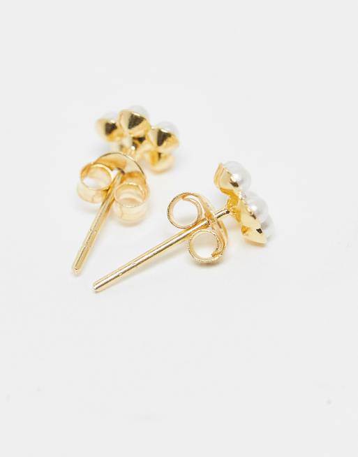 Kingsley Ryan Pearl And Gem Daisy Stud Earrings