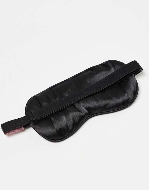 Kitsch Lavender Weighted Satin Eye Mask - Black