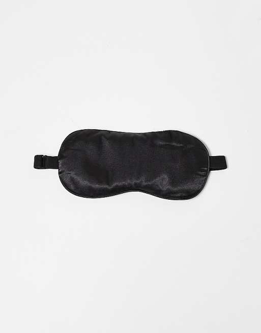 Kitsch Lavender Weighted Satin Eye Mask - Black