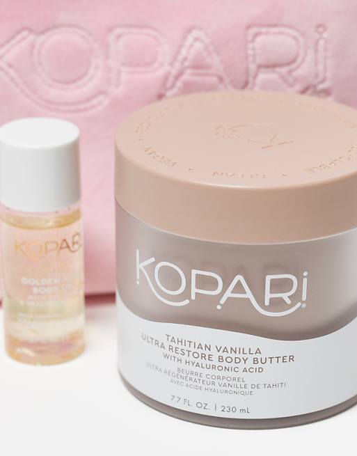 Kopari X ASOS Exclusive Tahitian Vanilla Body Butter Golden Body Oil And Bag - 15% Saving