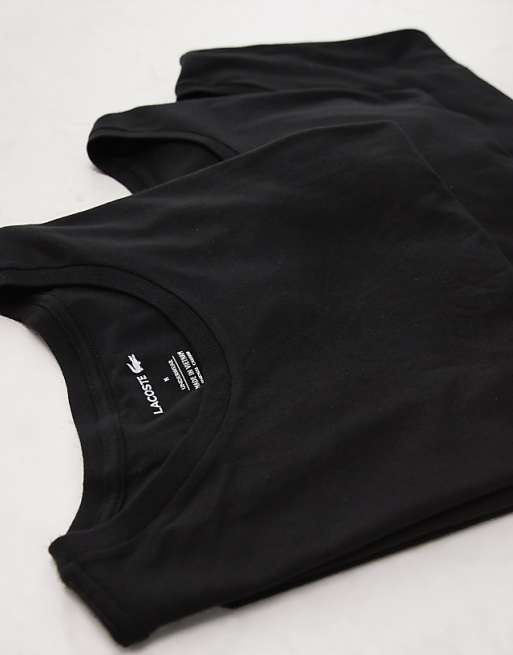 Lacoste 3 pack t-shirt in black