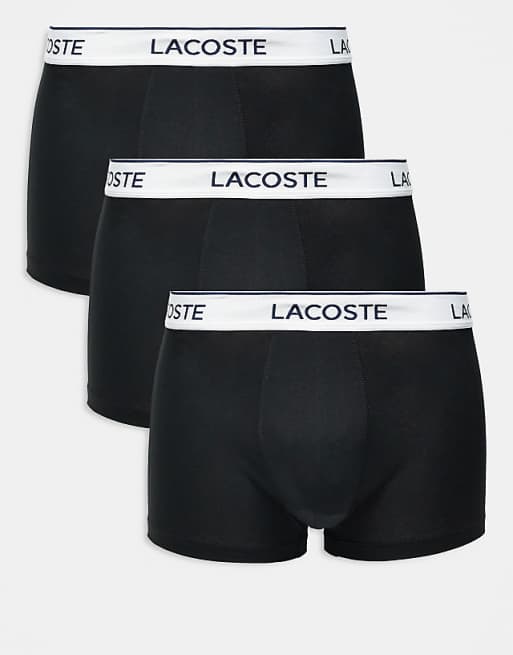 Lacoste 3 Pack Trunks In Black