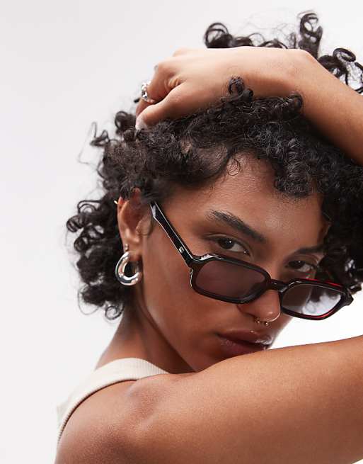 Le Specs pilferer rectangular sunglasses in cherry tort