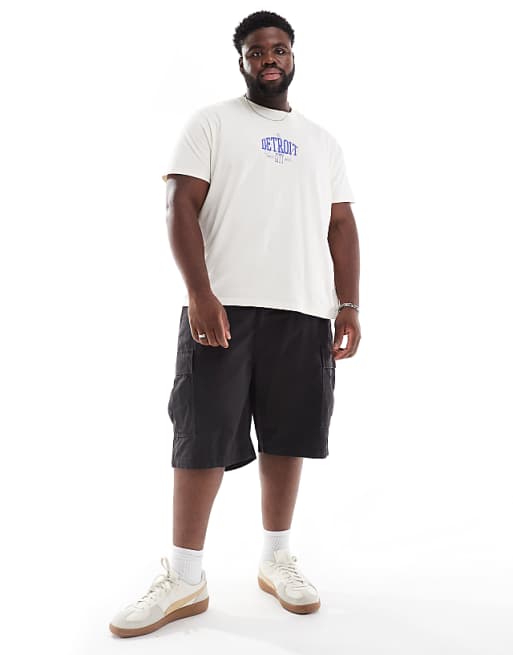 Levi's Big & Tall carrier cargo 2 pocket canvas shorts in black