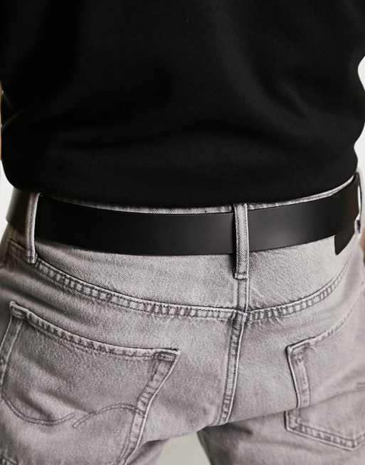 Levi's Seine Leather Belt In Black With Logo