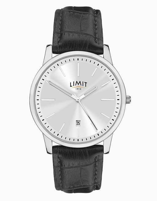 Limit classic 38mm mens round silver analogue watch in silver