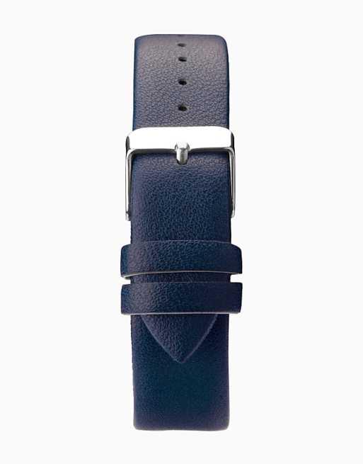 Limit Classic Leather Strap Watch In Blue