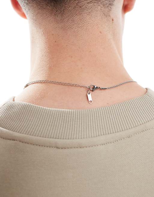 Lost Souls 1.5mm Round Herringbone Chain Necklace In Stainless Steel