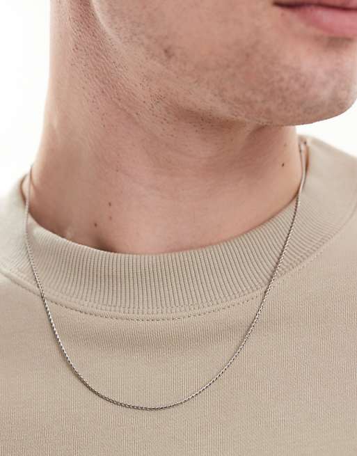 Lost Souls 1.5mm Round Herringbone Chain Necklace In Stainless Steel