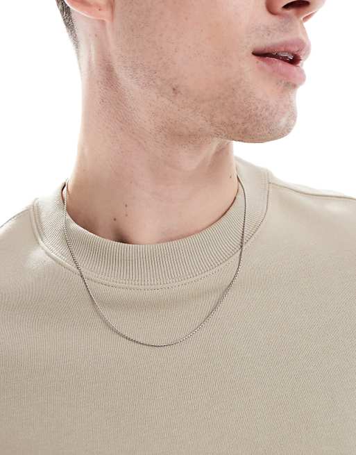 Lost Souls 1.5mm round herringbone chain necklace in stainless steel