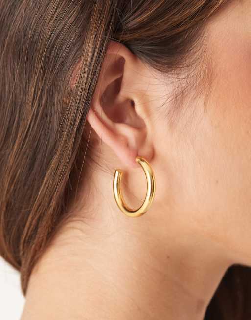 Lost Souls 30mm Hoop Earrings In 18ct Gold Plated Stainless Steel