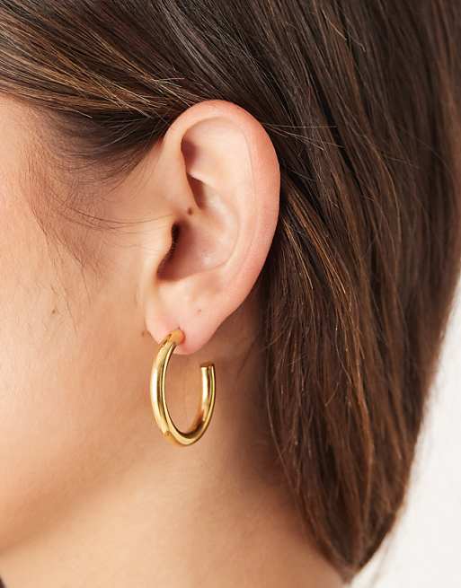 Lost Souls 30mm hoop earrings in 18ct gold plated stainless steel