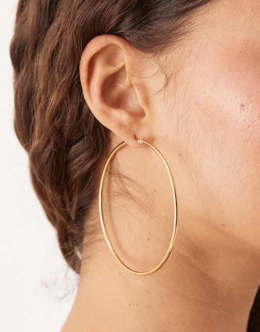 Lost Souls 70mm Big Hoop Earrings In 18ct Gold Plated Stainless Steel