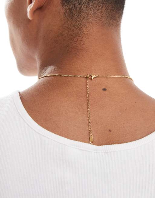 Lost Souls Black Resin Pendant Necklace In 18k Gold Plated
