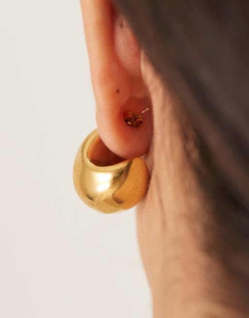 Lost Souls Bubble Hoop Earrings In 18ct Gold Plated Stainless Steel