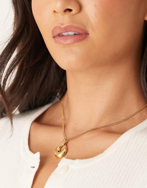 Lost Souls doorknocker pendant necklace in 18ct gold plated stainless steel