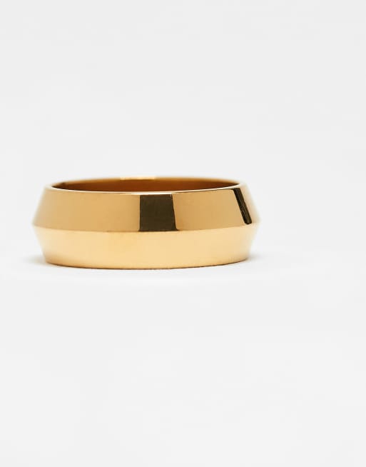 Lost Souls Geometric Band Ring In 18k Gold Plated