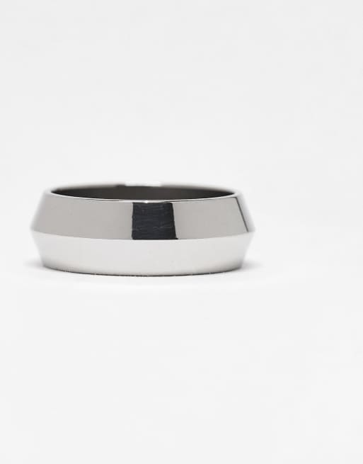 Lost Souls Geometric Band Ring In Stainless Steel