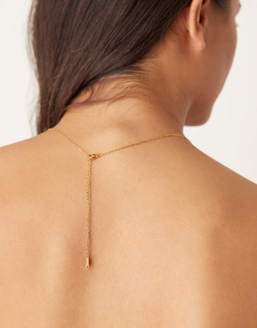 Lost Souls Mini Pearl Charm Necklace In 18ct Gold Plated Stainless Steel