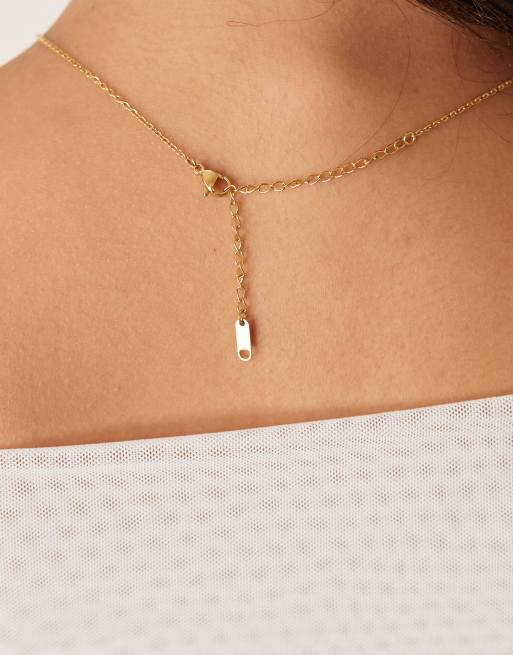 Lost Souls Mini Teardrop Pendant Necklace In 18ct Gold Plated Stainless Steel