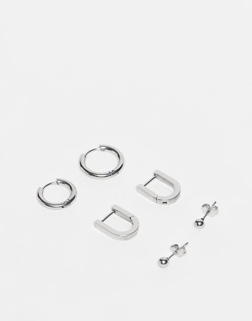 Lost Souls pack of 3 earrings in stainless steel
