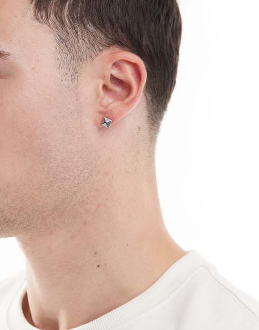 Lost Souls Pyramid Stud Earrings In Stainless Steel