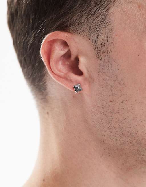 Lost Souls pyramid stud earrings in stainless steel