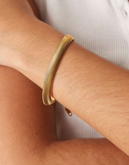 Lost Souls Stainless Steel 18ct Gold Plated Soft Snake Chain Bracelet