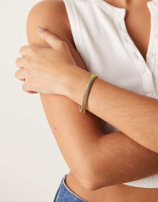 Lost Souls Stainless Steel 18ct Gold Plated Soft Snake Chain Bracelet