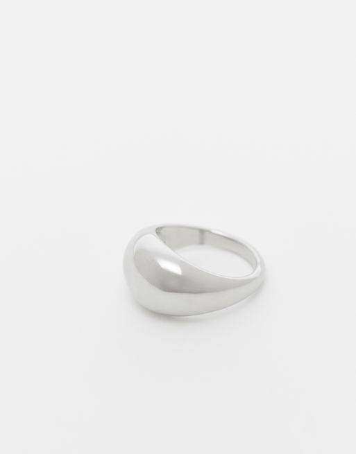 Lost Souls Stainless Steel Chunky Dome Ring In Silver