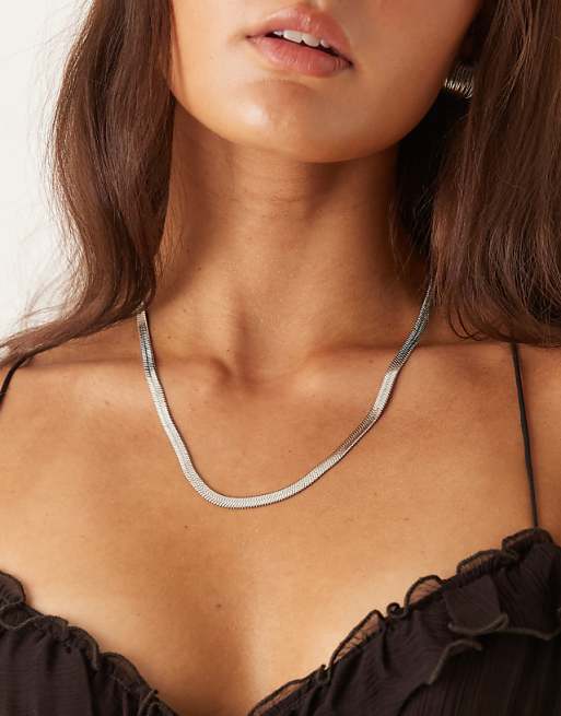 Lost Souls stainless steel chunky snake chain necklace in silver
