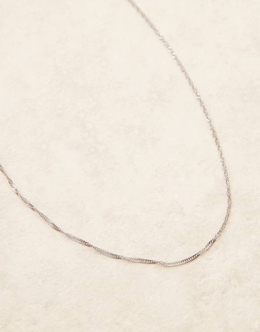 Lost Souls Stainless Steel Thin Chain Necklace In Silver